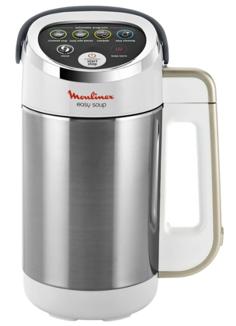 Moulinex Easy Soup LM841B Frullatore Riscaldante per Zuppe - Potenza 1000 W, Capacità 1,2 L, 5 Programmi Automatici, Doppia Parete, Mantenimento Caldo 40 min, Libretto Ricette