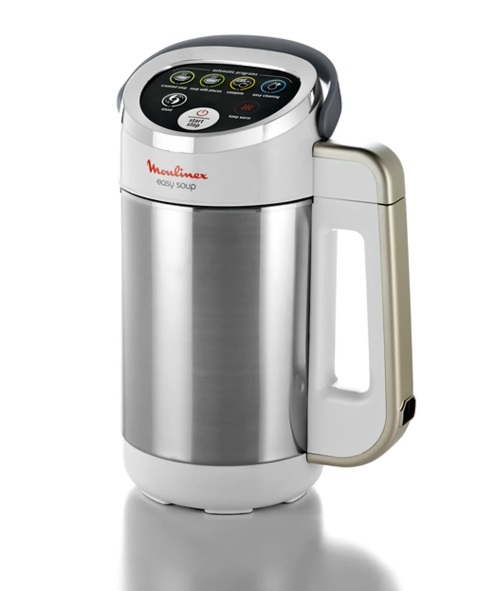 Moulinex Easy Soup LM841B Frullatore Riscaldante per Zuppe - Potenza 1000 W, Capacità 1,2 L, 5 Programmi Automatici, Doppia Parete, Mantenimento Caldo 40 min, Libretto Ricette