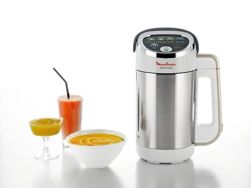 Moulinex Easy Soup LM841B Frullatore Riscaldante per Zuppe - Potenza 1000 W, Capacità 1,2 L, 5 Programmi Automatici, Doppia Parete, Mantenimento Caldo 40 min, Libretto Ricette