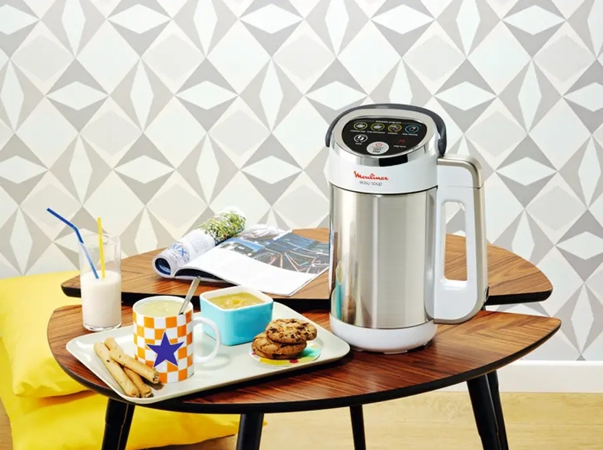 Moulinex Easy Soup LM841B Frullatore Riscaldante per Zuppe - Potenza 1000 W, Capacità 1,2 L, 5 Programmi Automatici, Doppia Parete, Mantenimento Caldo 40 min, Libretto Ricette