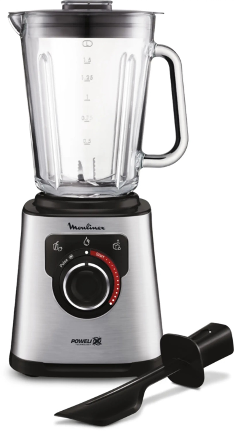 Moulinex LM871D Frullatore PerfectMix Silver - 1200W, 1,5L, Tecnologia Powelix, Programma di autopulizia, Tritaghiaccio