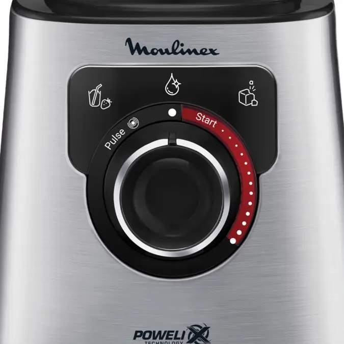 Moulinex LM871D Frullatore PerfectMix Silver - 1200W, 1,5L, Tecnologia Powelix, Programma di autopulizia, Tritaghiaccio