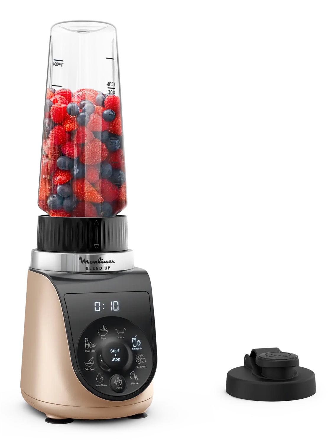 Moulinex Blend Up Frullatore 1000W con 8 Velocità e Capacità di 0,85 Litri - Nero/Oro