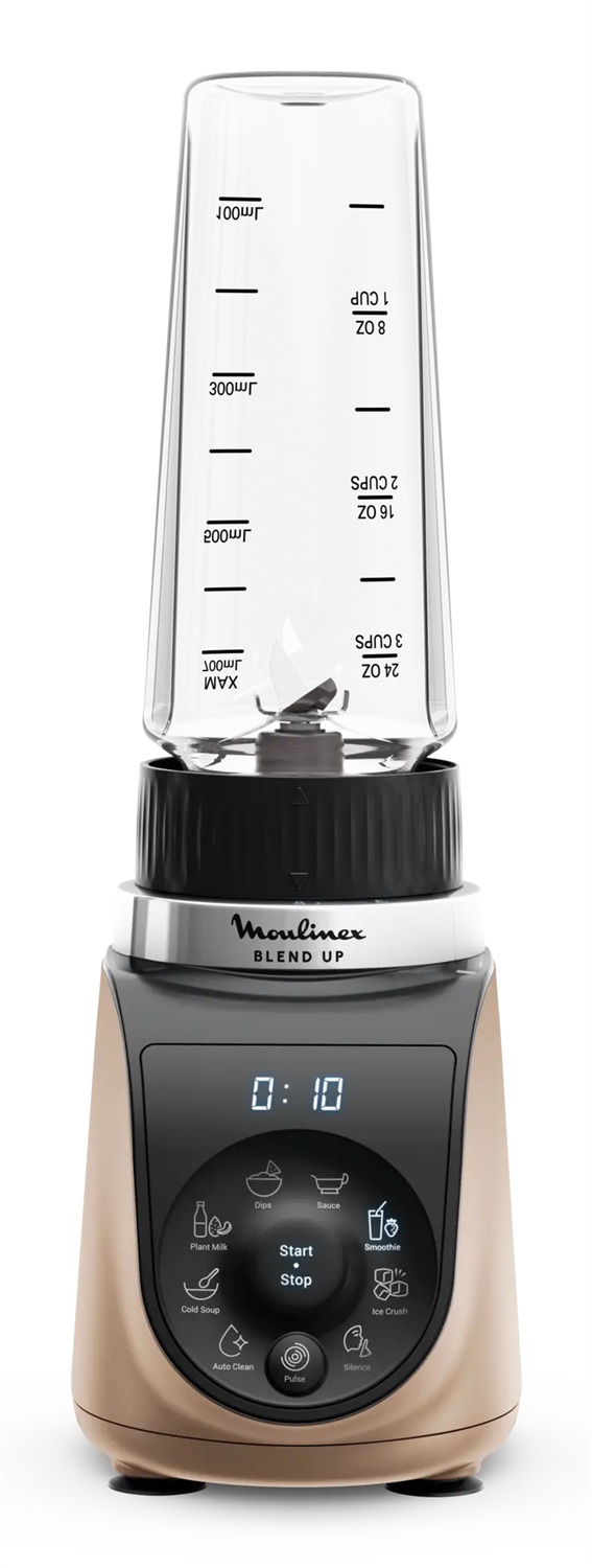 Moulinex Blend Up Frullatore 1000W con 8 Velocità e Capacità di 0,85 Litri - Nero/Oro