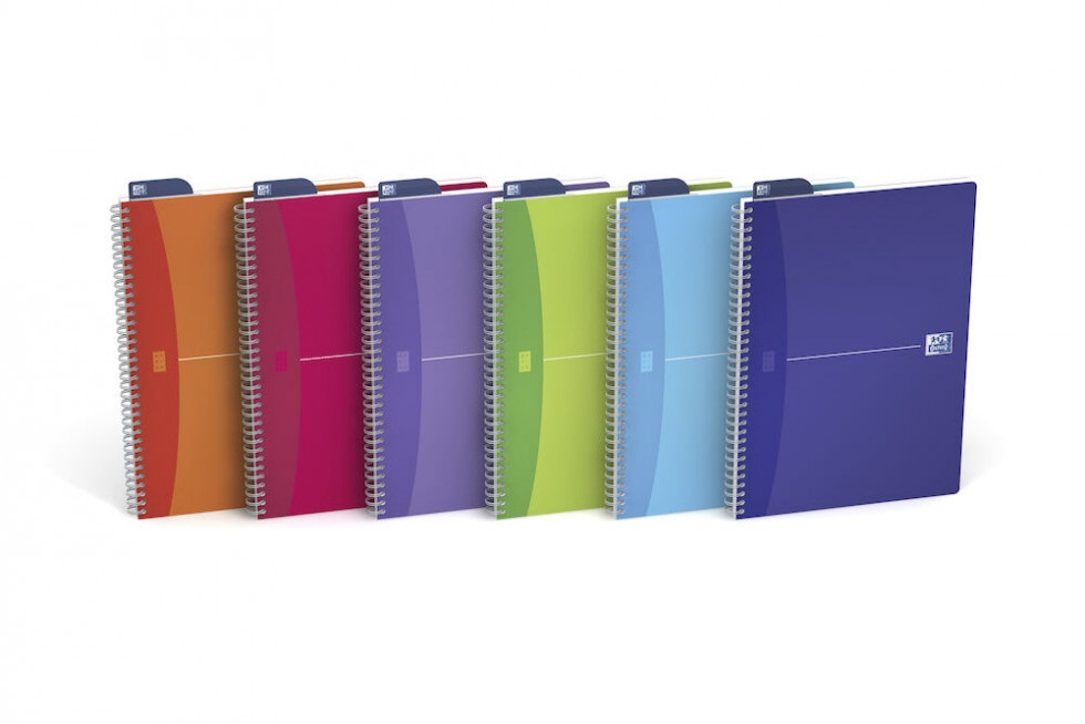 Oxford Quaderno Spiralato My Colours A4 - 5 mm con Margine, 90 Fogli, Copertina in Polipropilene Traslucido