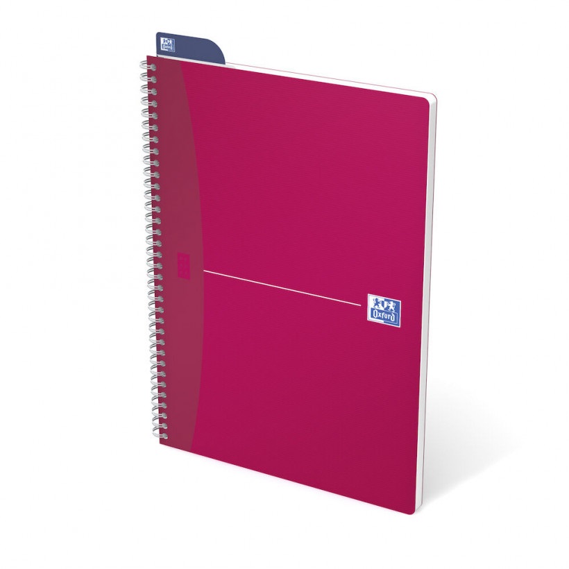 Oxford 100104241 Quaderno Spiralato A4 180 Pagine 90g Rigato con Margine e Copertina Traslucida - App Scribzee Inclusa