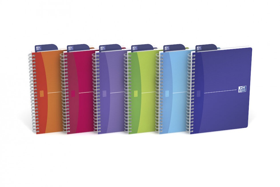 Oxford Quaderno Spiralato My Colors A5 - 1 Rigo con Margine - 90 Fogli - 90 gr - Copertina in Polipropilene