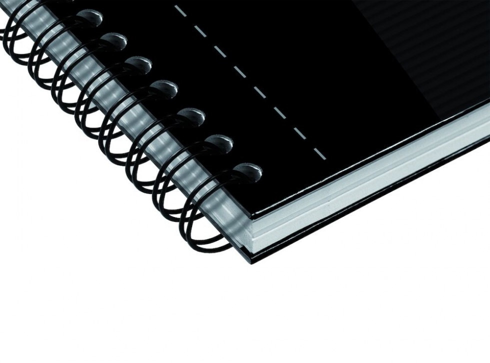 Oxford Quaderno Maxi Spiralato A4 Nero - 180 Pagine, Carta 90 g, Rigato 7 mm, Copertina Cartonata Soft, App Scribzee