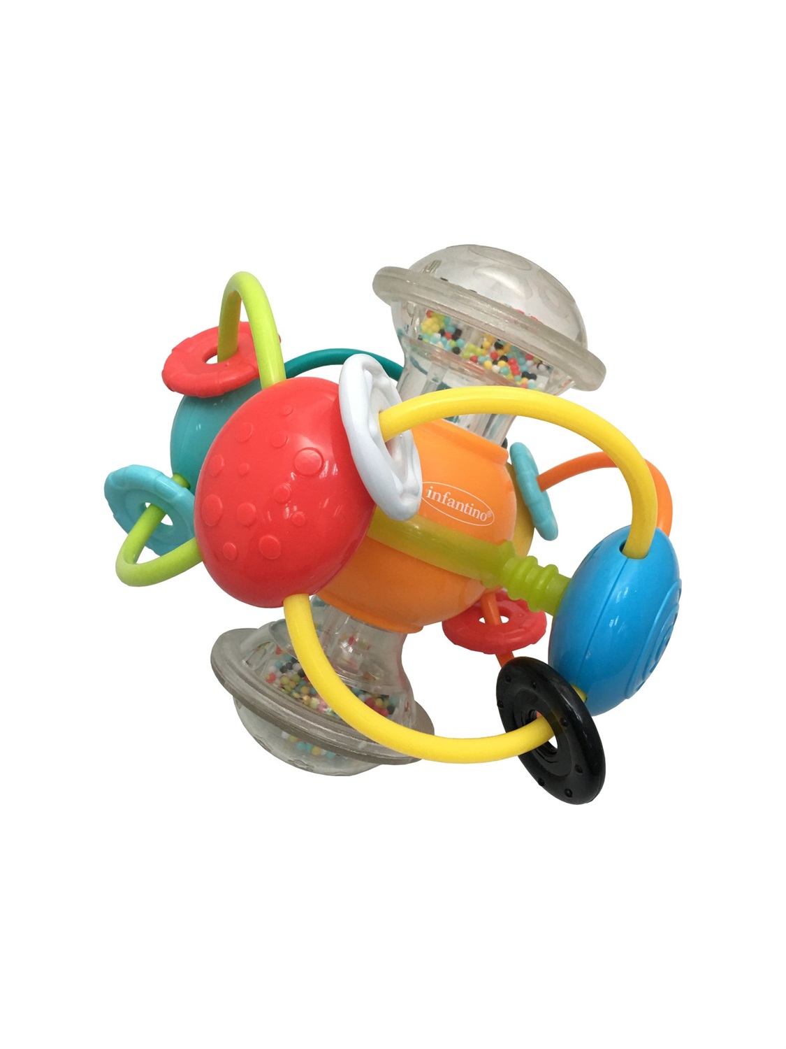 Infantino Palla Attività con Sonaglino e Anelli Mobili - Gioco per Bambini da 6 Mesi