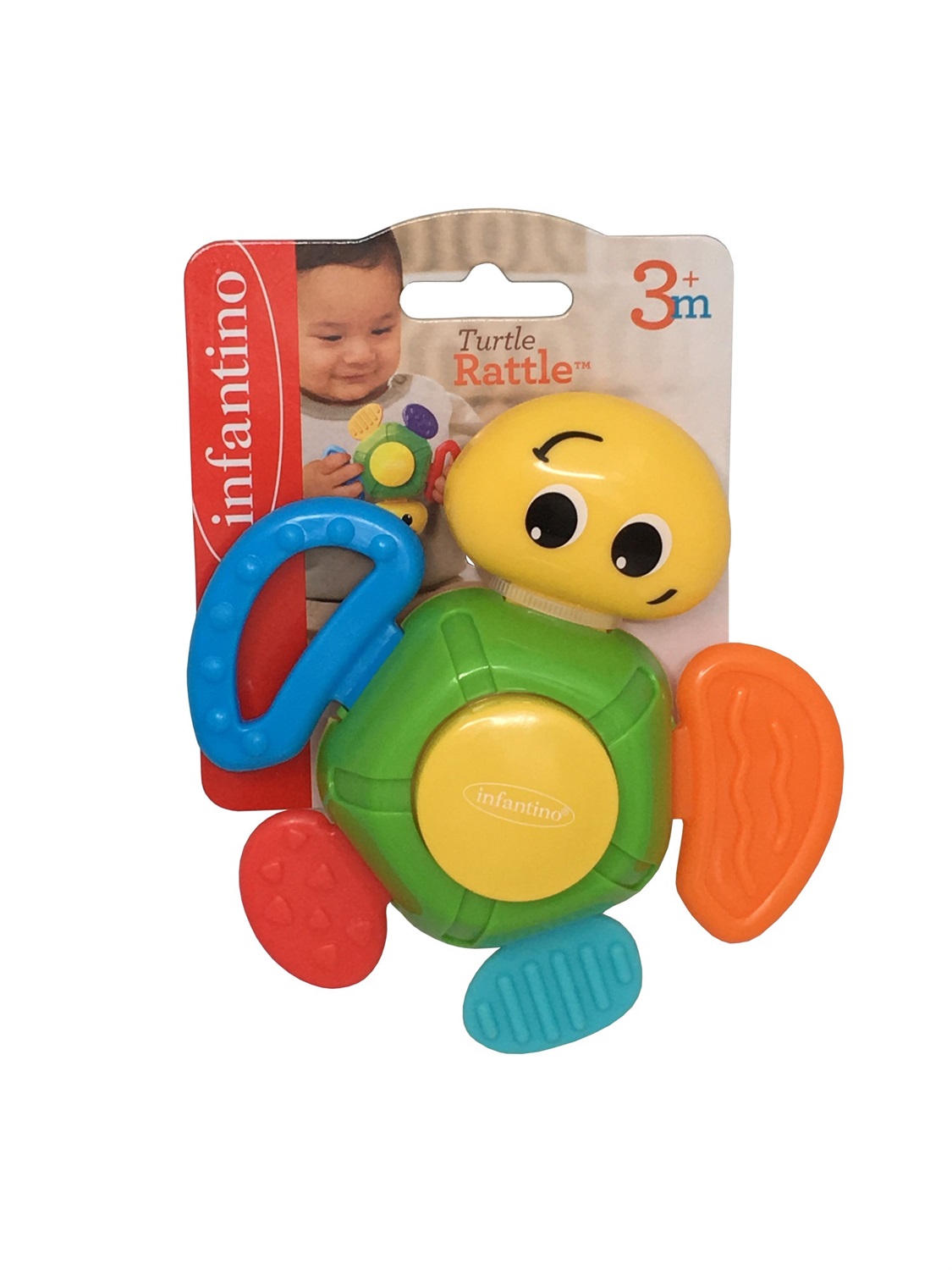 Infantino Sonaglio Tartaruga Colorata con Suoni e Maniglia per Bambini