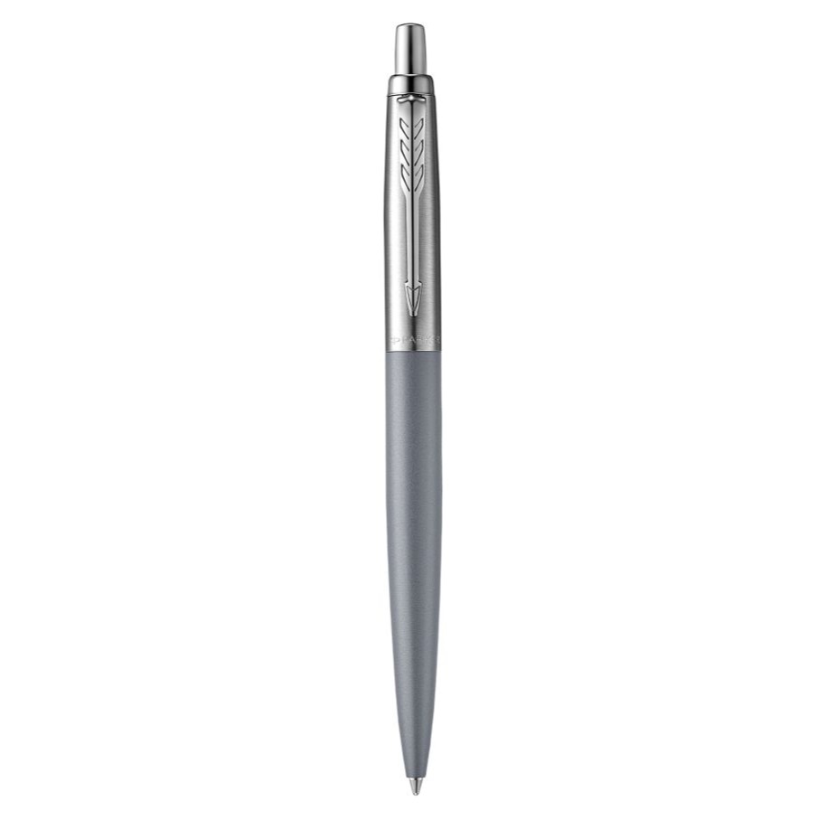 Parker Jotter XL Penna a Sfera Cromata Matte Grey, Punta Media, Inchiostro Blu, Confezione Regalo
