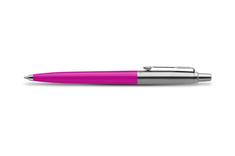 Parker Jotter Original Penna a Sfera, Fusto Magenta in Plastica Lucida, Punta Media, Inchiostro Blu, Retrattile con Clip
