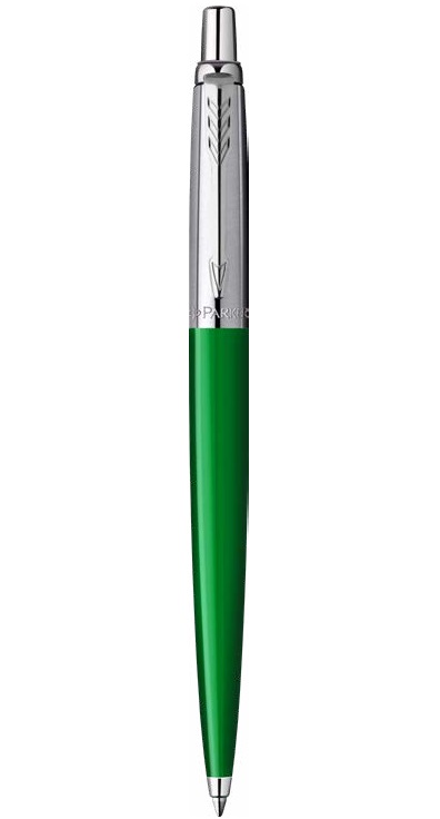 Parker Jotter Original Penna a Sfera Verde Lucida, Punta Media M, Inchiostro Blu, Clip in Acciaio Inox