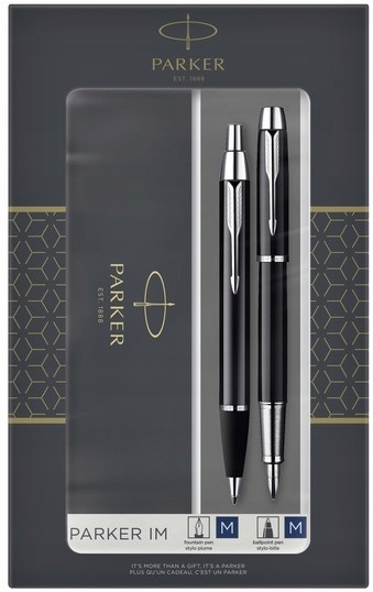 Parker Gift Set Duo IM Black CT - Penna a sfera e Stilografica Nero/Argento