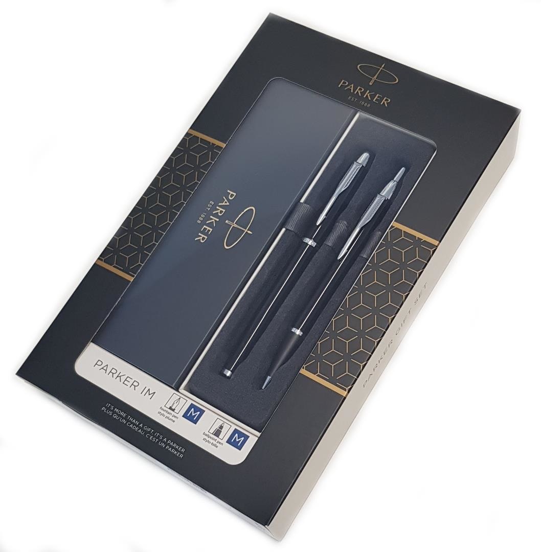 Parker Gift Set Duo IM Black CT - Penna a sfera e Stilografica Nero/Argento
