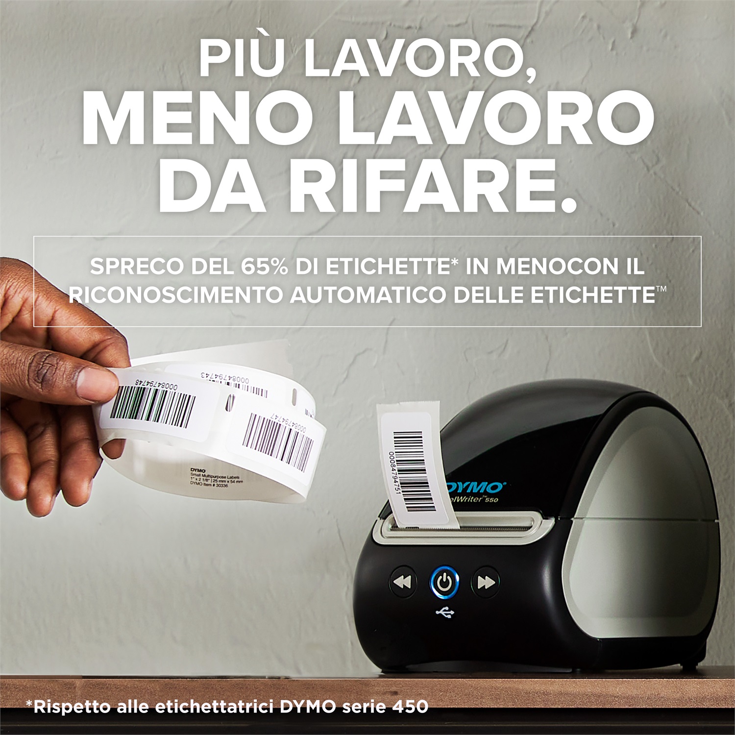 DYMO LabelWriter™ 550 - Stampante per Etichette Termica, 62 Etichette/Minuto, Nero, Riconoscimento Automatico