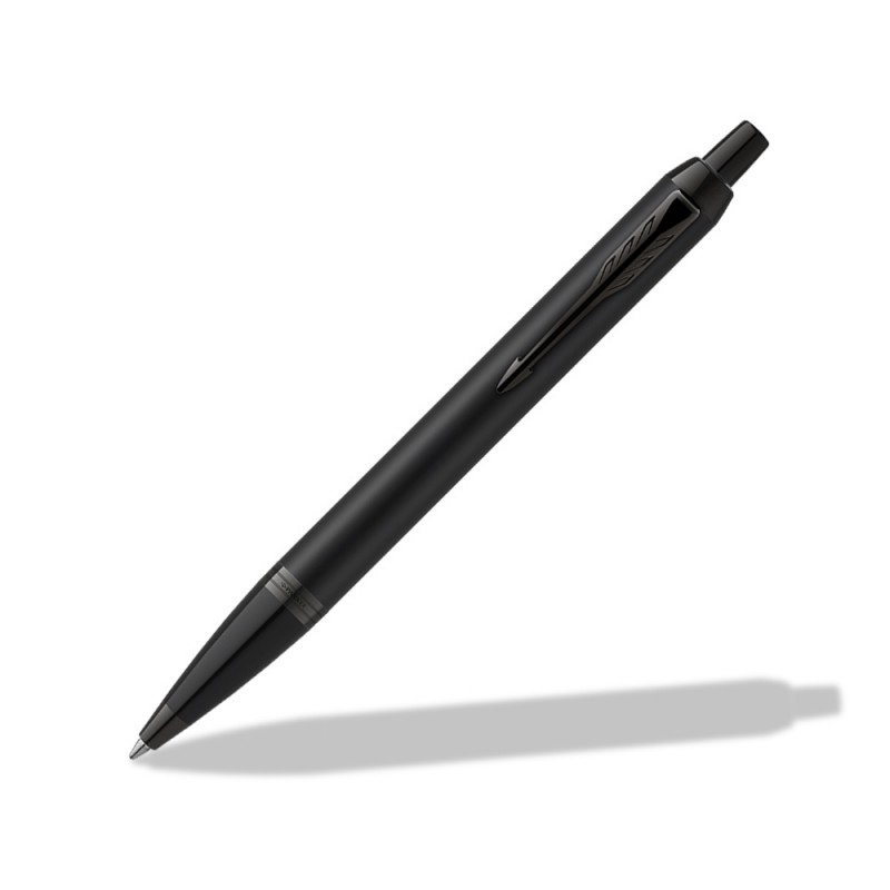 PARKER IM Penna a sfera Nero opaco con finiture nere - Punta media, inchiostro blu, confezione regalo