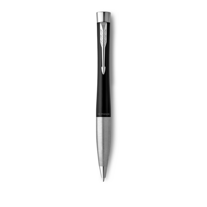 Parker Urban Twist Penna a Sfera | Nero Tenue con Puntale Cromato | Punta Media Inchiostro Blu | Confezione Regalo