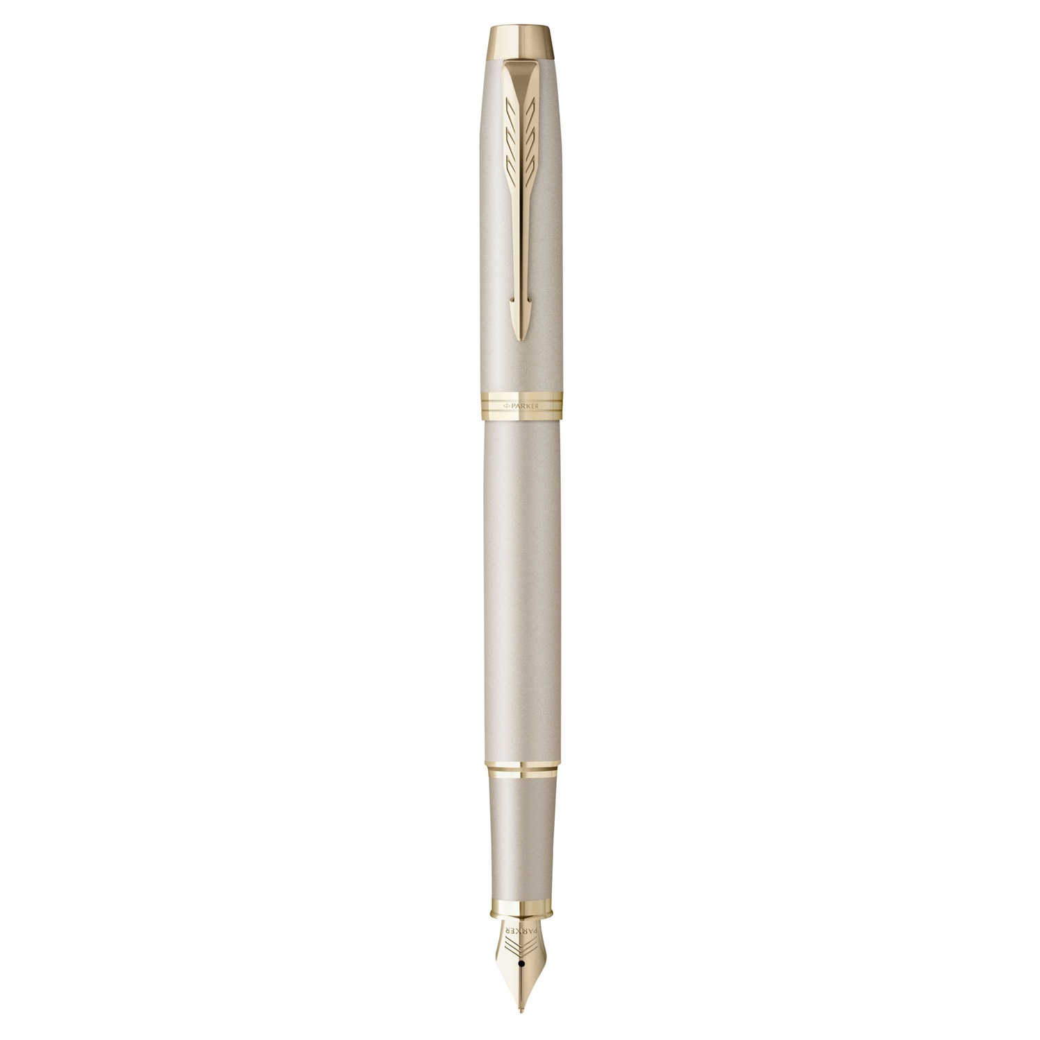 Parker IM Monochrome Penna Stilografica Champagne - Punta Media - Inchiostro Blu - Confezione Regalo