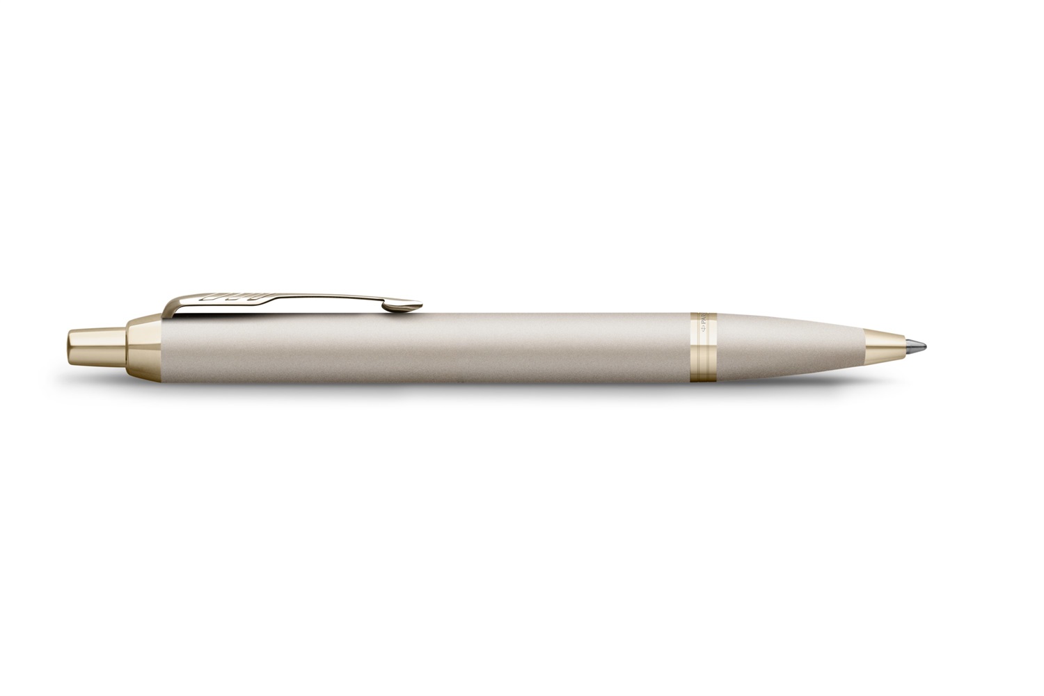 Parker IM Monochrome Penna a Sfera a Scatto Blu Finitura Champagne Punta Media - Confezione Regalo
