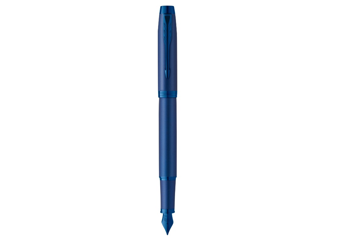 PARKER Roller IM Monochrome Penna Retrattile Punta Fine Blu Acciaio Inossidabile con Inchiostro Nero