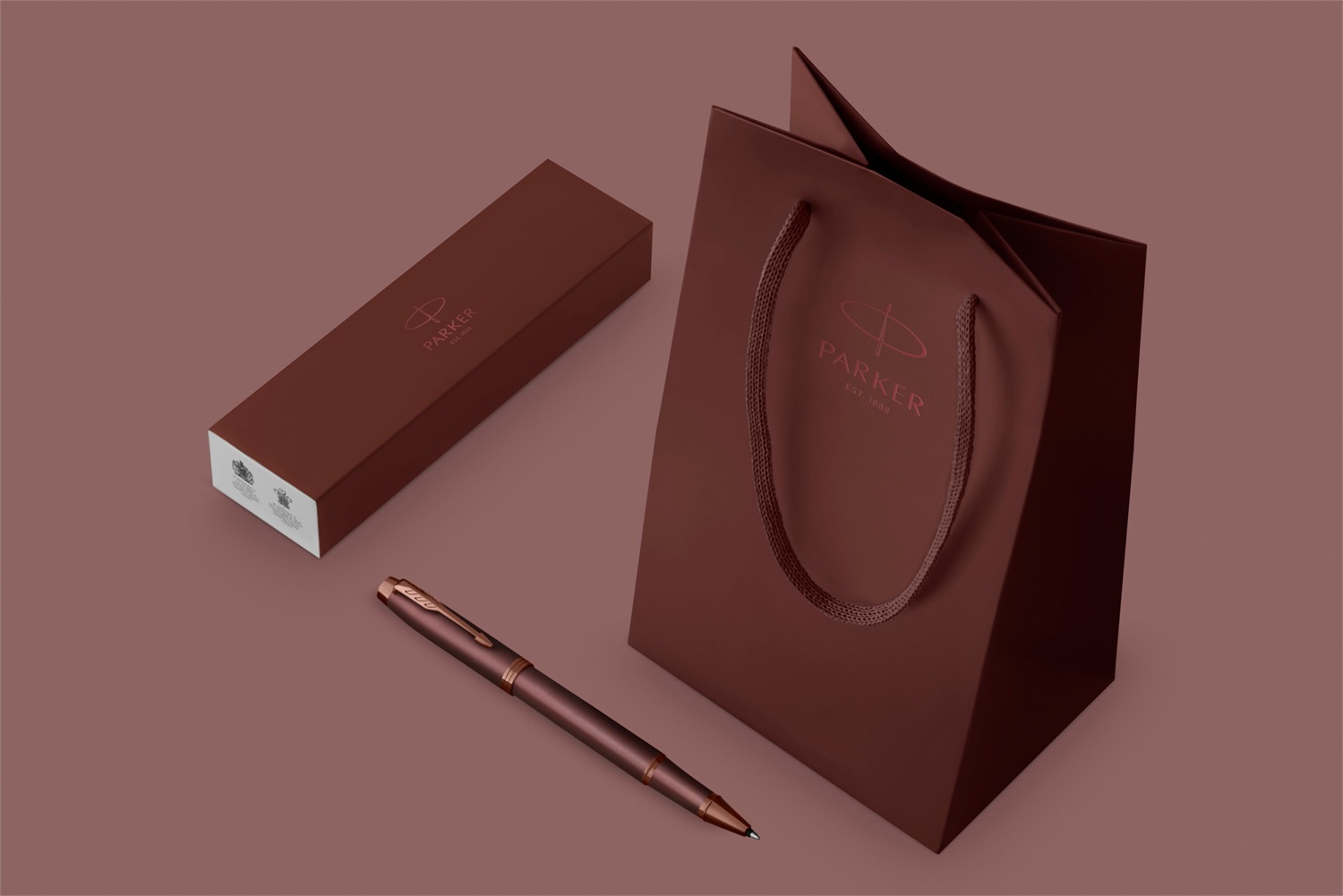 Parker 2190513 Penna Roller Monocromatica Burgundy Punta Fine Inchiostro Nero con Confezione Regalo