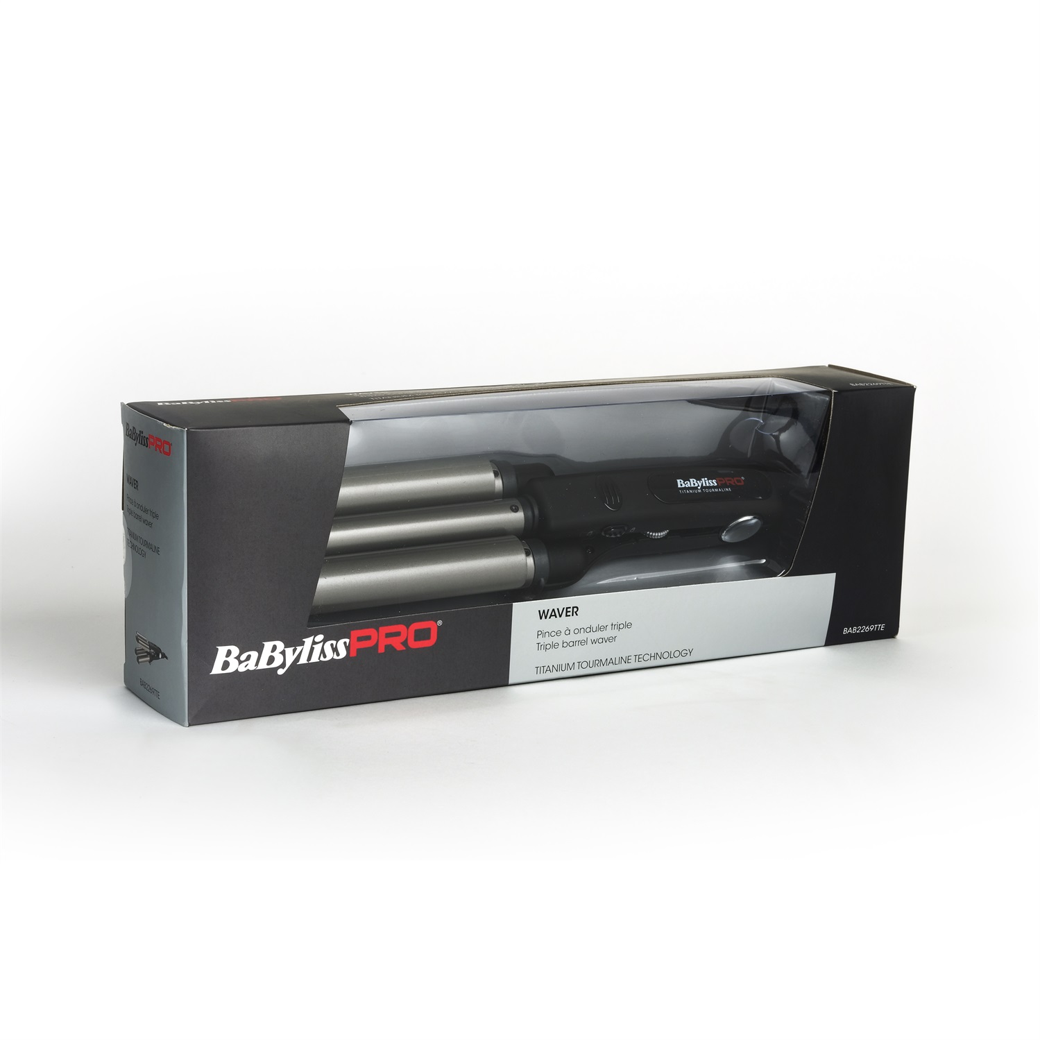 BaByliss BAB2269TTE Ferro Arricciacapelli Triplo Cilindro Titanio-Tormalina 140°C-220°C 125W Cavo 2,7m
