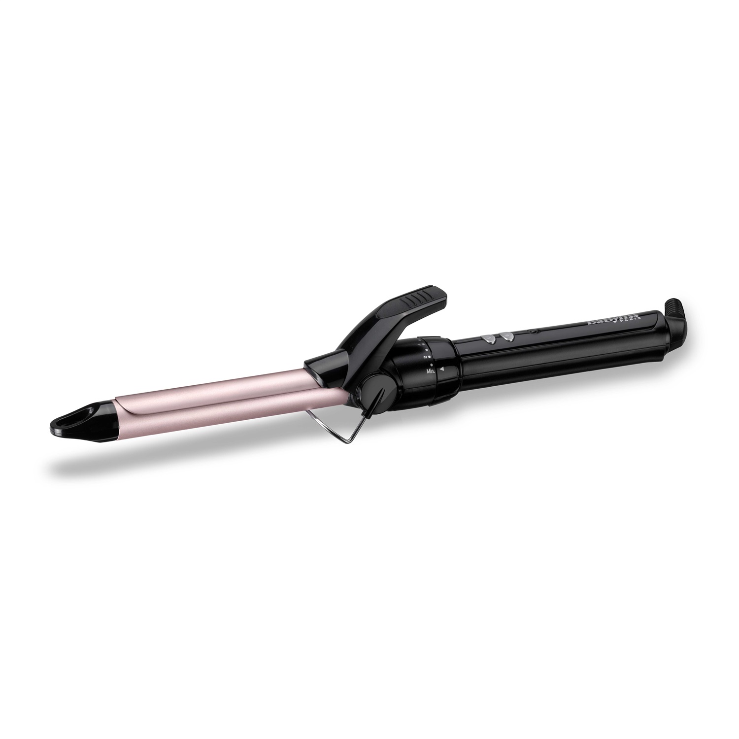 BaByliss Arricciacapelli Pro 180 C319E - Ferro arricciacapelli 19mm con Rivestimento Satin Touch, 10 Temperature fino a 180°C, Riscaldamento Rapido, Colore Nero e Rosa