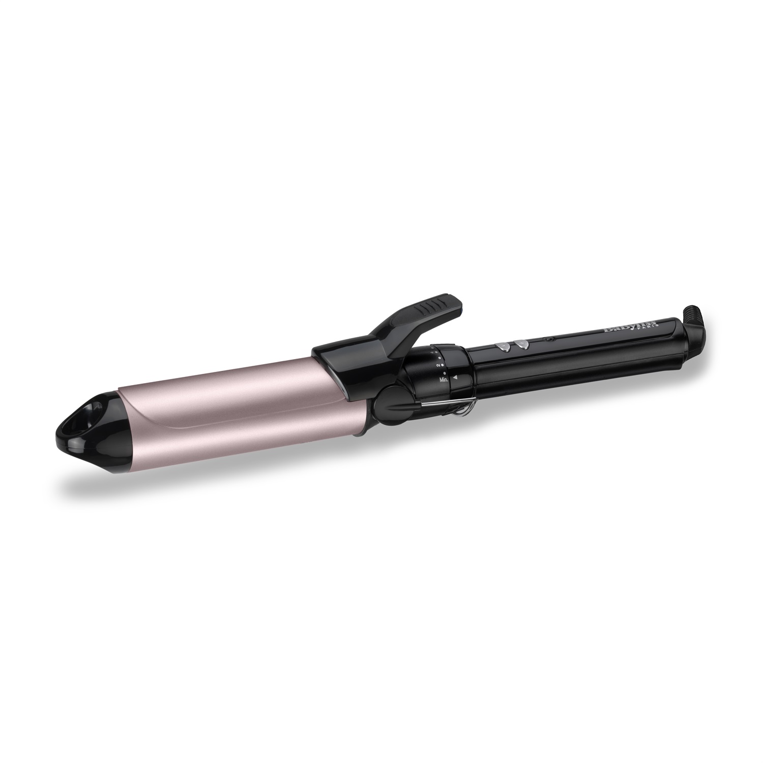 BaByliss C338E Ferro Arricciacapelli 38mm Satin Touch - 10 Temperature, Riscaldamento Rapido, Supporto Integrato, Nero e Rosa