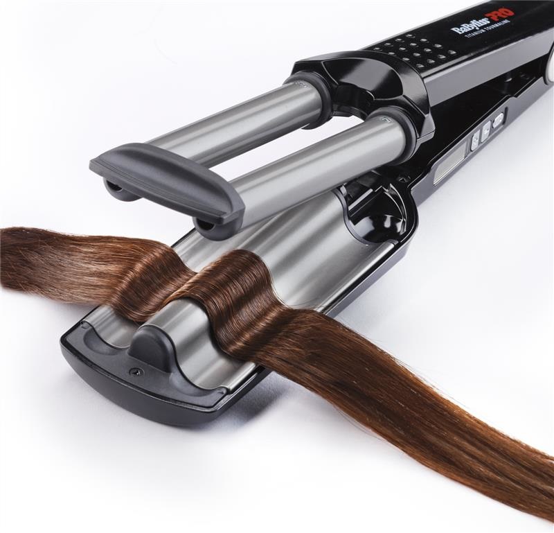 BaByliss PRO Curling Iron Ionic 3D Waver 2369TTE - Arricciacapelli Professionale Triple Barrel Waver, 79 W, 2,7 m, Diametro 19 mm