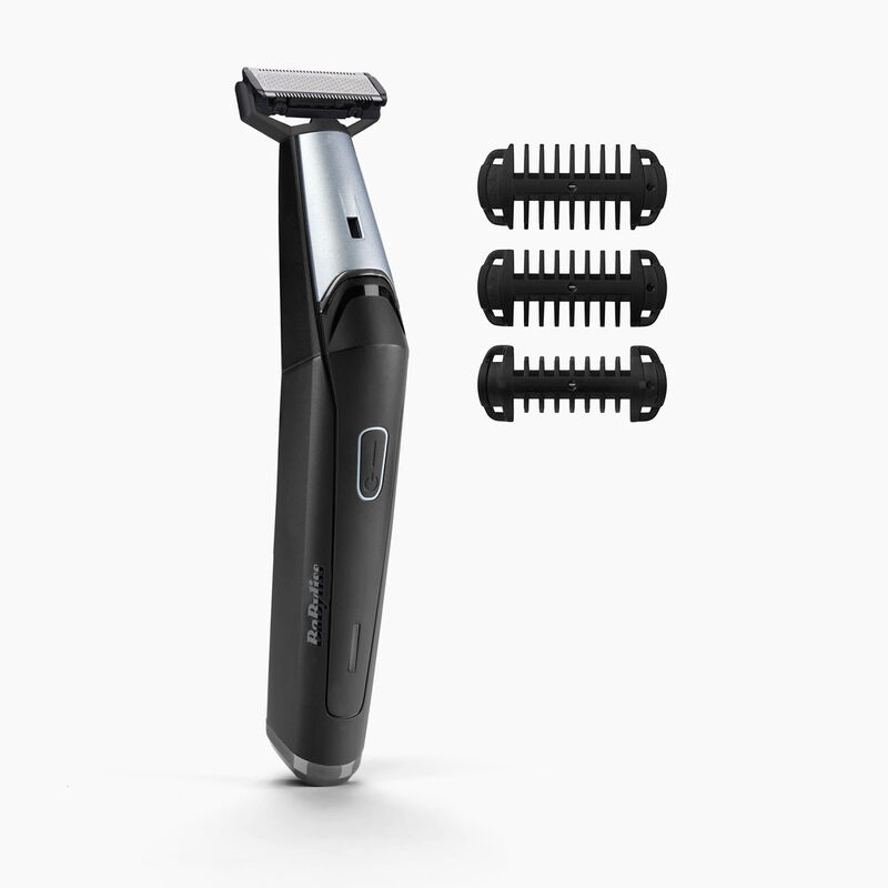 BaByliss T880E Regolabarba Triple S - Batteria agli ioni di litio, 3 guide di taglio (1, 2, 3 mm), Rasatura a umido e a secco, Grigio scuro