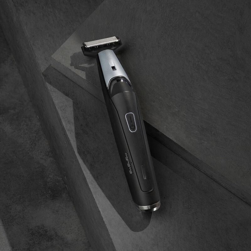 BaByliss T880E Regolabarba Triple S - Batteria agli ioni di litio, 3 guide di taglio (1, 2, 3 mm), Rasatura a umido e a secco, Grigio scuro
