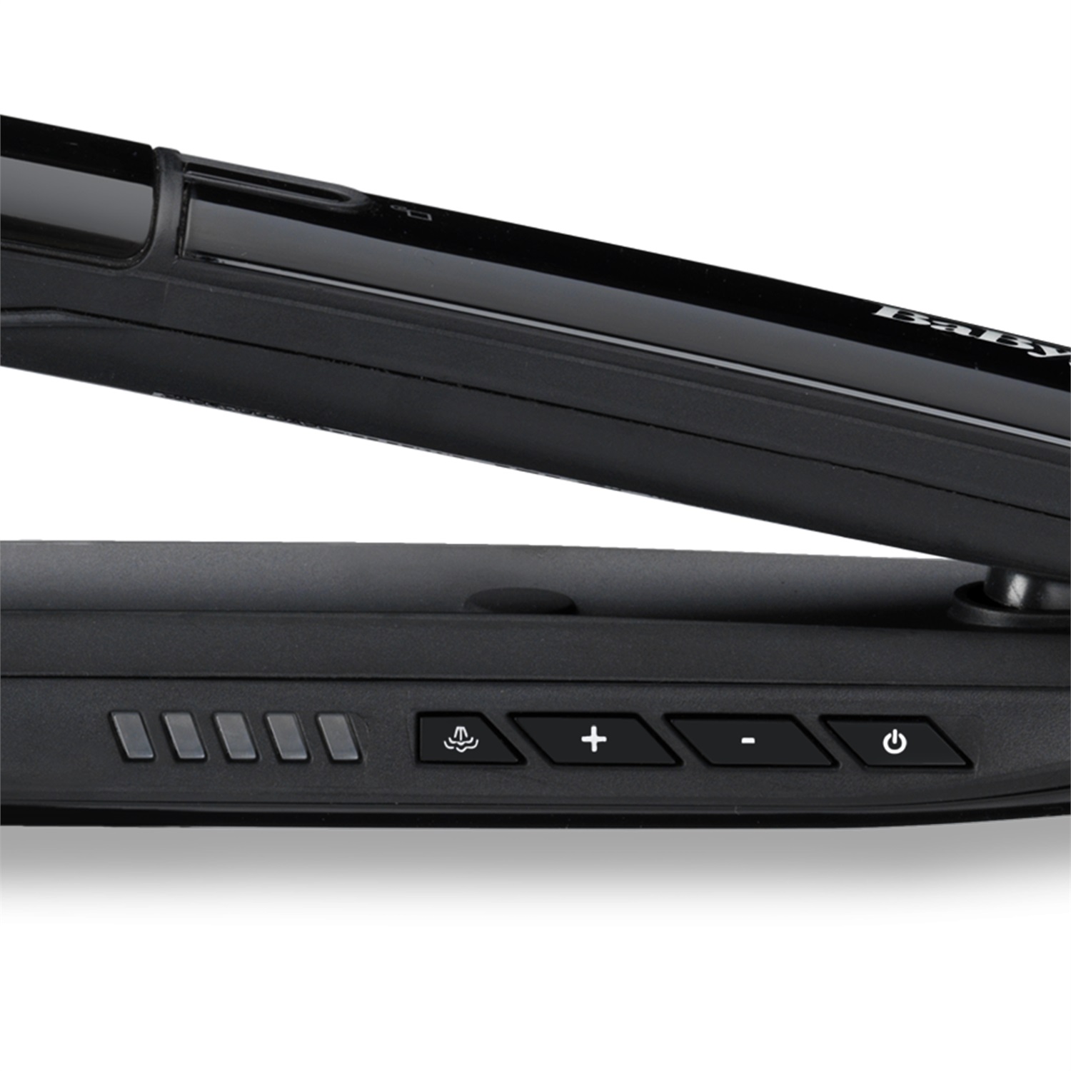 BaByliss ST496E Piastra a Vapore 2in1 Steamshine Ceramic - Piastre Larghe da 39mm, Funzione Ionica, 5 Temperature, Auto Spegnimento, Nero e Argento
