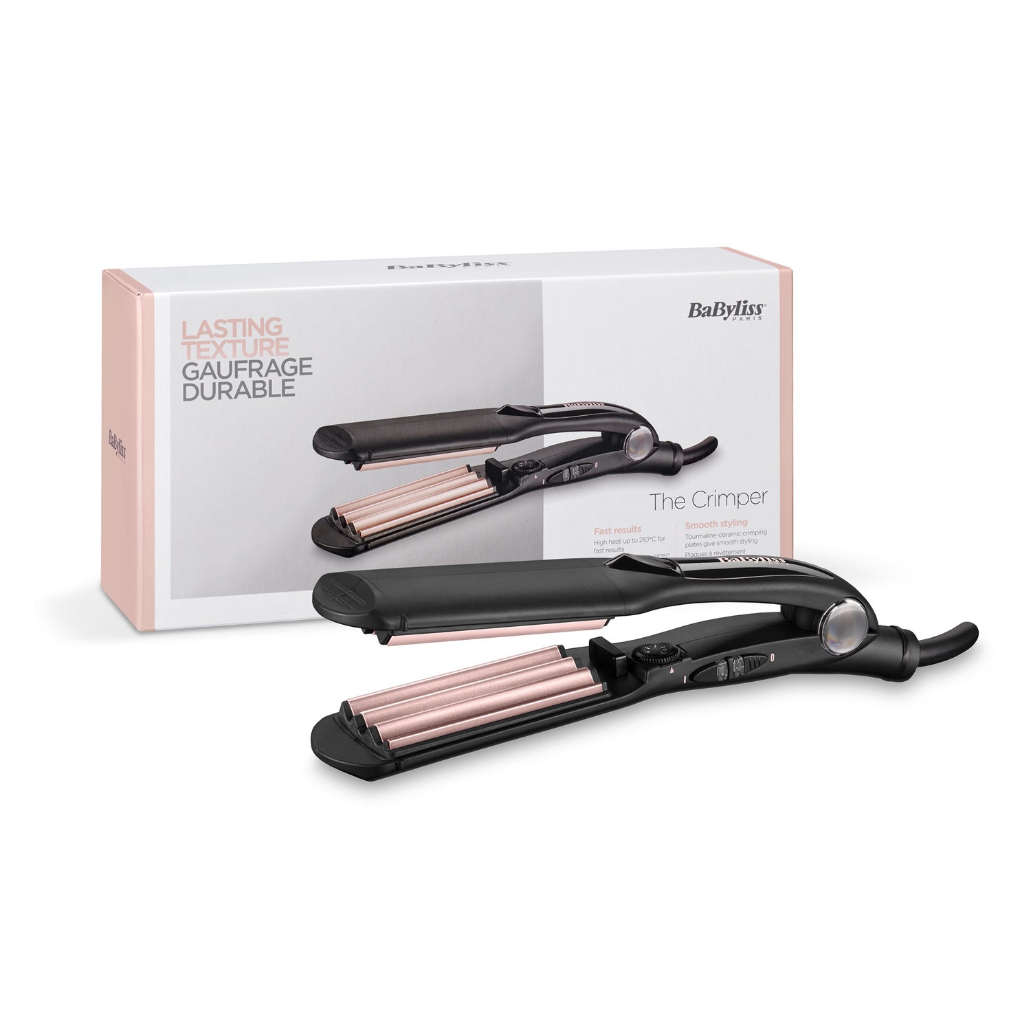 BaByliss 2165CE Piastra Frisè Tourmaline Ceramic - 10 Temperature fino a 210°C, Cavo Lungo 1,8 m, Spegnimento Automatico