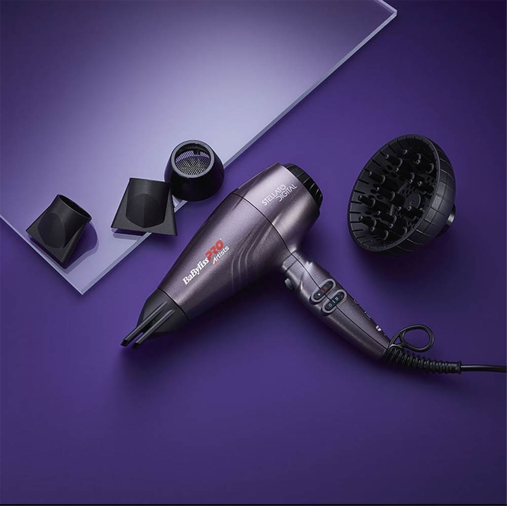 BaByliss PRO Stellato Digital BAB7500IE - Asciugacapelli Digitale 2400 W con Tecnologia Ionica