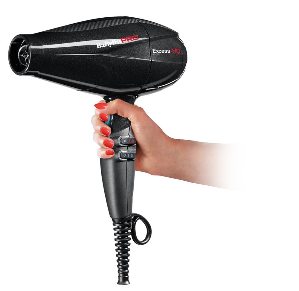 BaByliss Pro Excess-HQ Asciugacapelli Professionale 2600 W Nero con Ionizzatore
