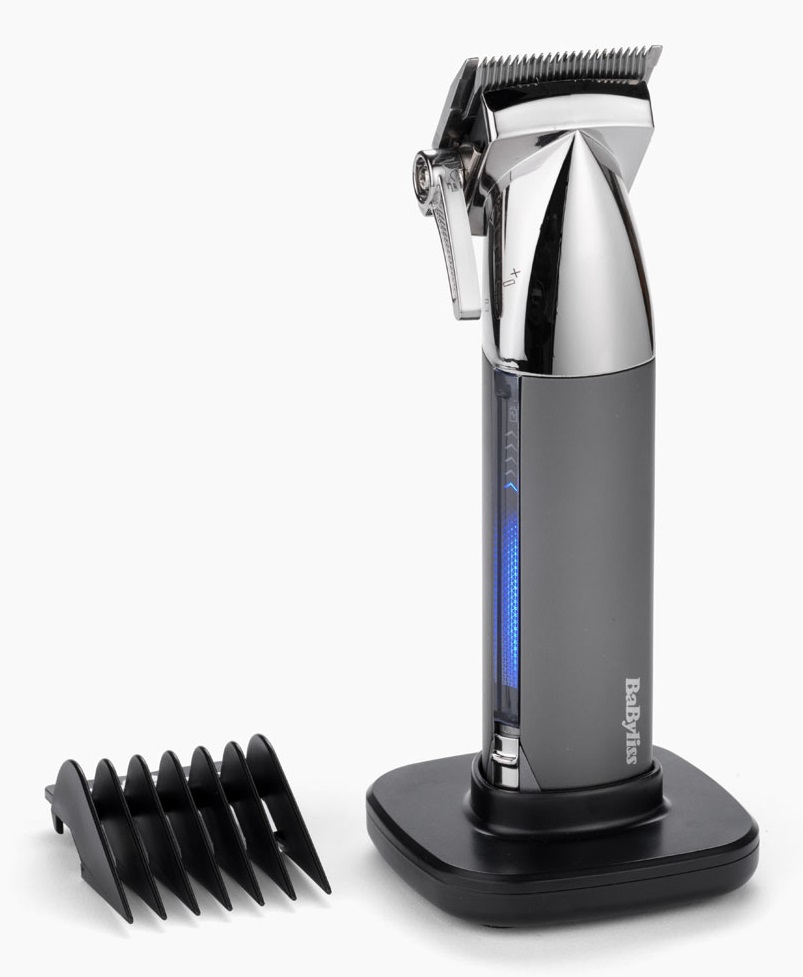 BaByliss E996E Tagliacapelli Super-X Metal - Acciaio Giapponese, 10 Guide di Taglio, Batteria al Litio, Display Digitale, Nero