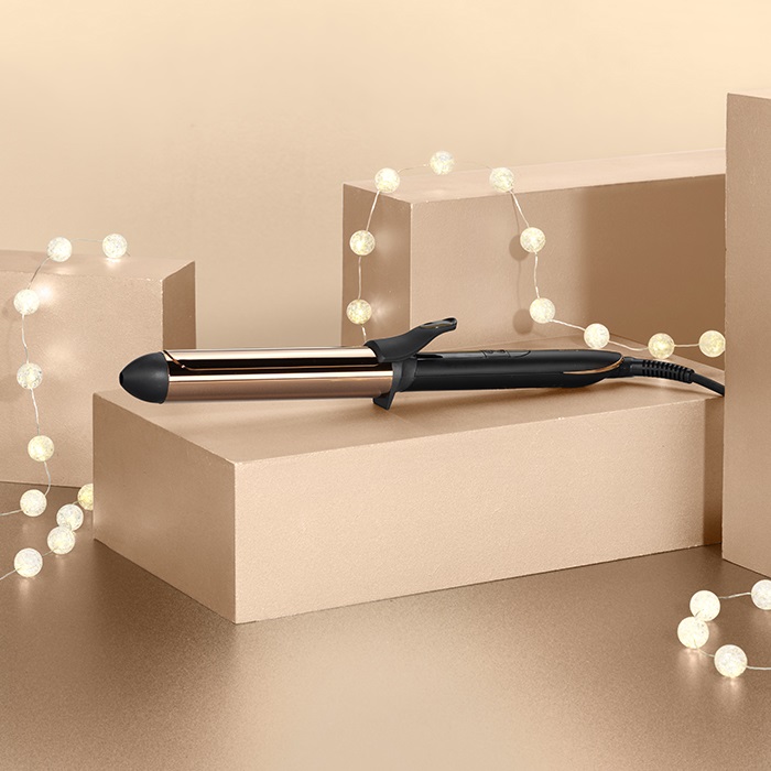 BaByliss C459E Titanium Brilliance Ferro Arricciacapelli 32mm con Tecnologia Advanced Ceramics, 6 Temperature fino a 210°C, Punta Termo-Isolante e Cavo Girevole da 2.5m