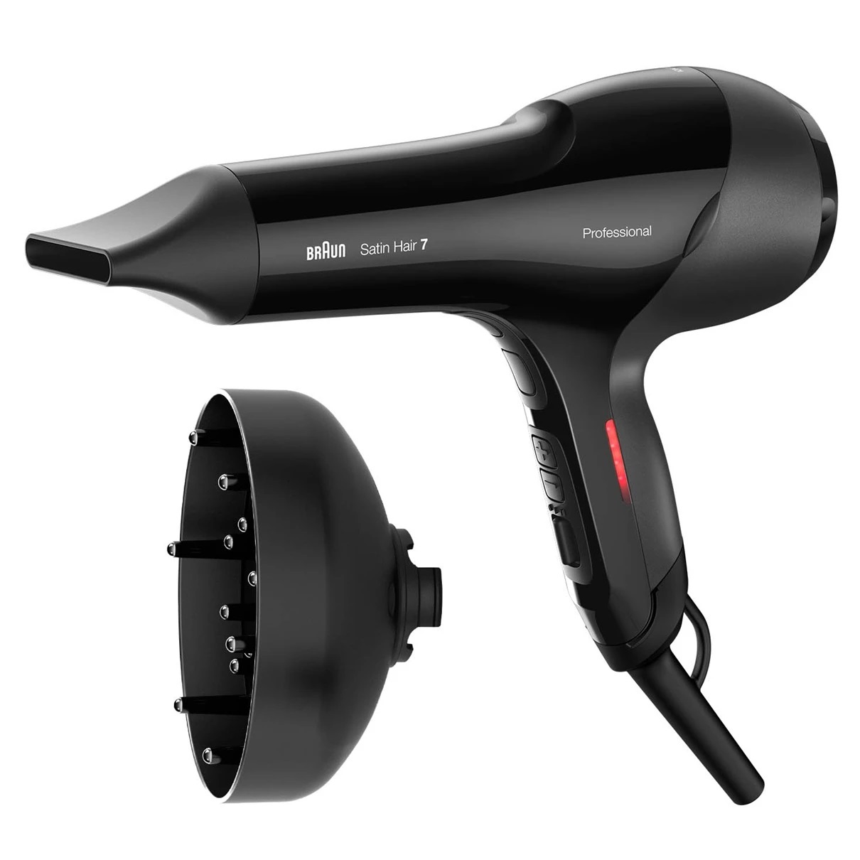 Braun Satin Hair 7 HD785 Asciugacapelli Professionale 2000 W Nero con SensoDryer e Sensore Termico