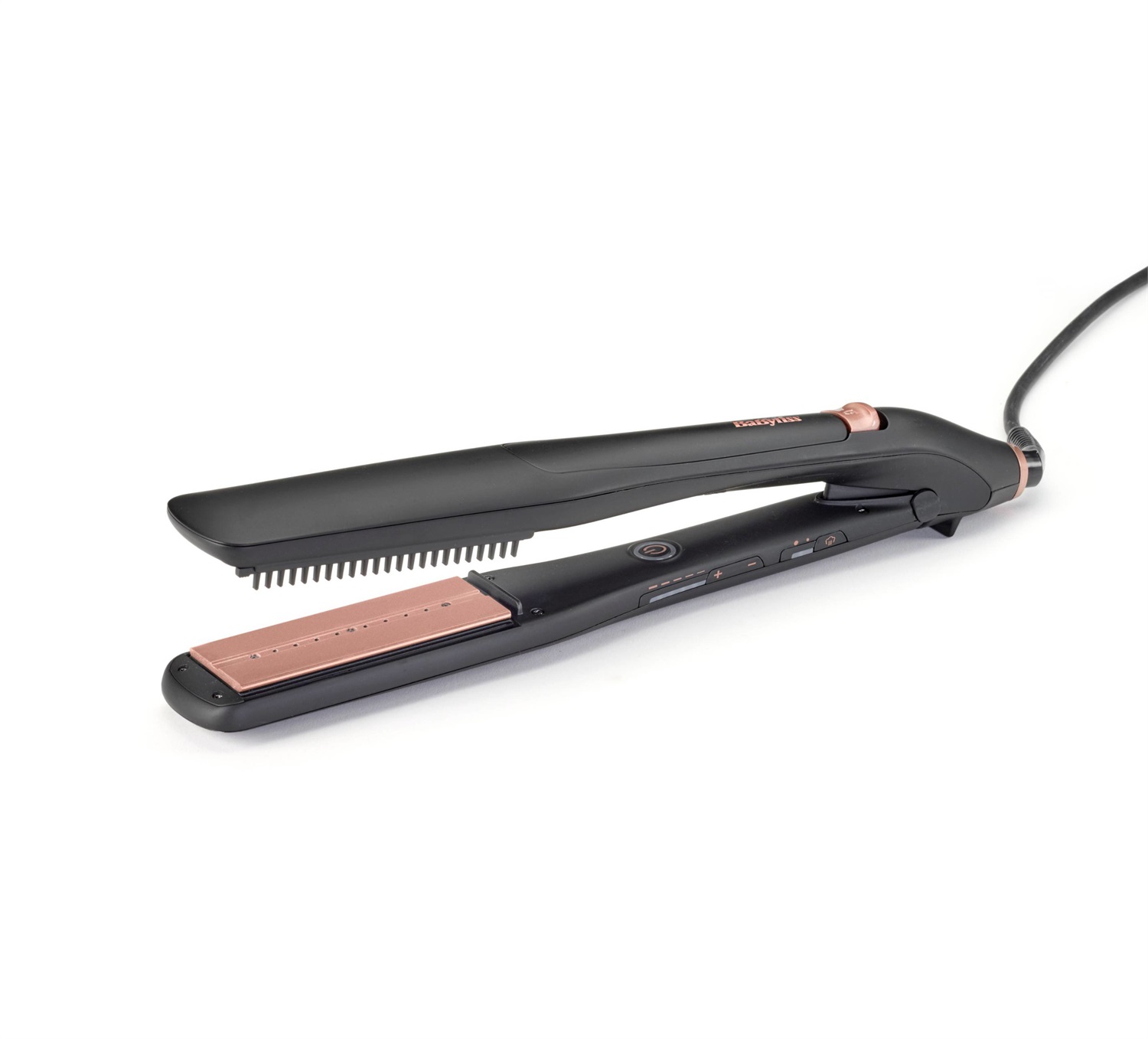 BaByliss ST596E Piastra per Capelli a Vapore Beige/Nero - Ceramica e Titanio, 170-210°C, 2,5 m