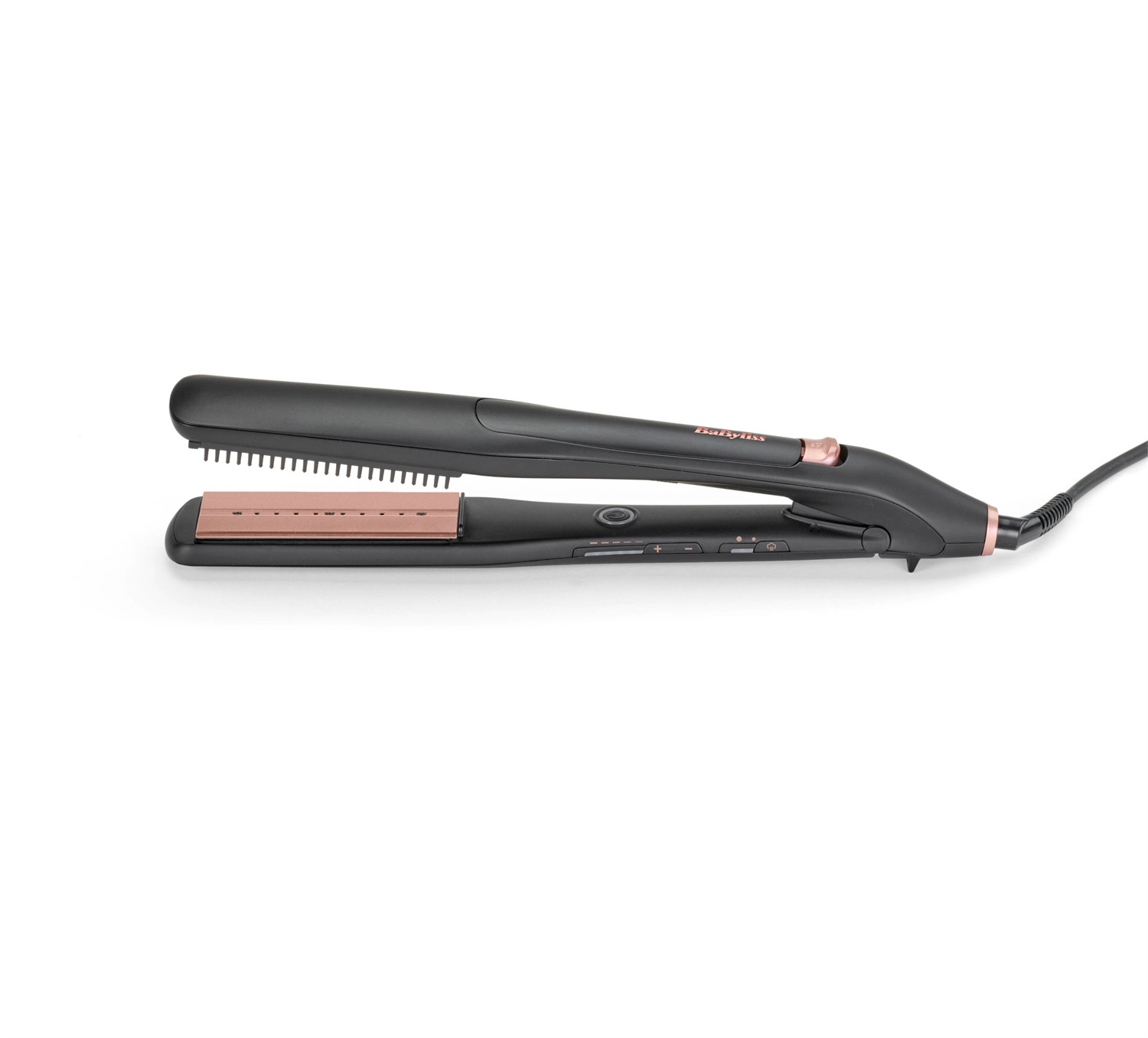 BaByliss ST596E Piastra per Capelli a Vapore Beige/Nero - Ceramica e Titanio, 170-210°C, 2,5 m