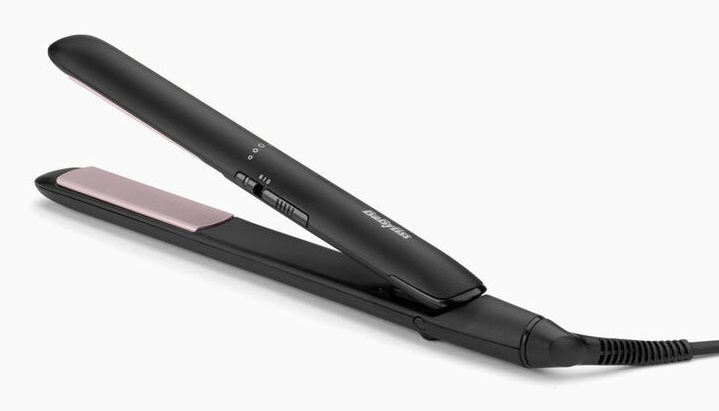 BaByliss ST241E Piastra per capelli Ceramica 230°C Nero e Rosa - Riscaldamento in 30 secondi, Spegnimento automatico, Tappetino incluso