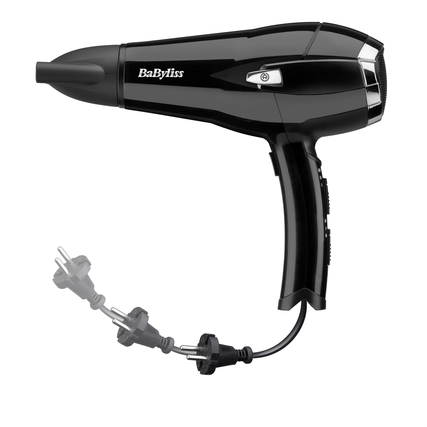 BaByliss D374DE Asciugacapelli 2000 W Nero con Cavo Ritraibile, 3 Livelli di Temperatura, 2 Velocità e Funzione Aria Fredda