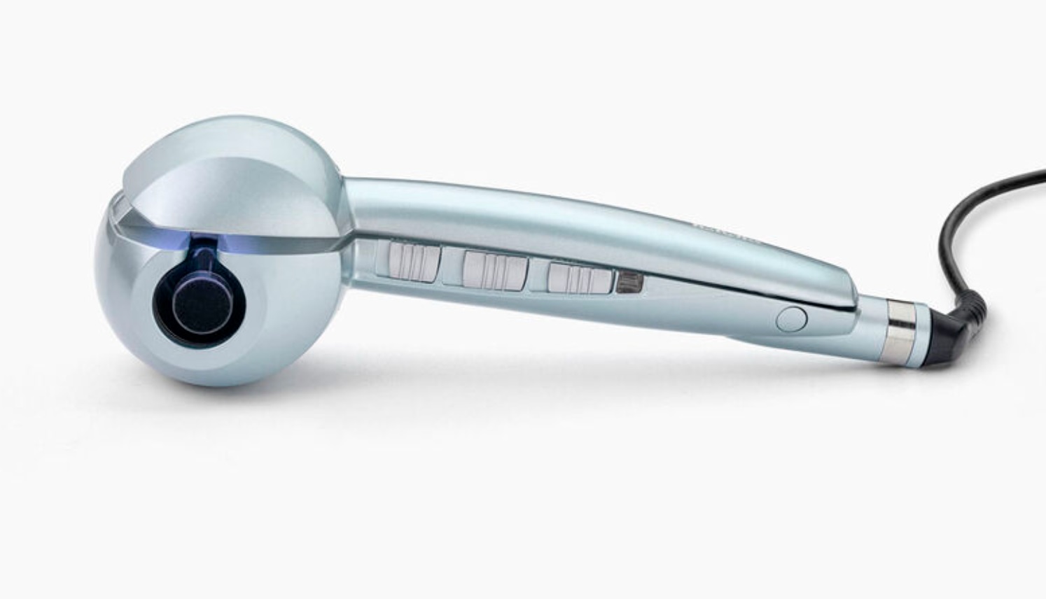 BaByliss C1700E Arricciacapelli Automatico Hydro Fusion ANTI FRIZZ - Temperatura 190-230° C, Cilindro in Ceramica, Colore Azzurro, Lunghezza Cavo 2,8 m