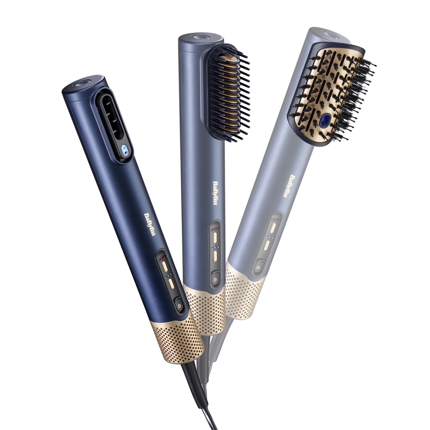 BaByliss AS6550E Air Wand - Asciugacapelli multi-funzione 3 in 1, 1500 W, Ceramica, Digitale, Blu Marino