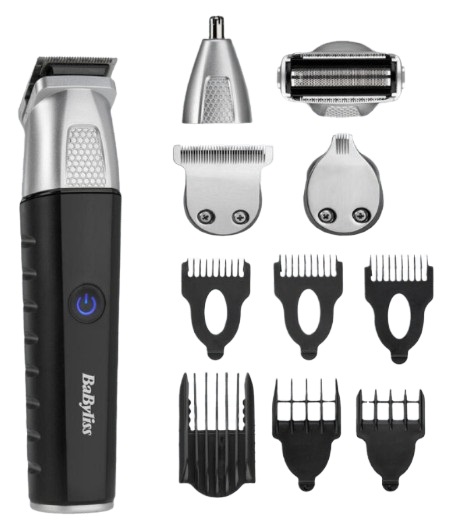BaByliss Multikit Grooming 11 in 1 Lithium Power - Tagliacapelli e Rasoio Elettrico Waterproof per Barba, Viso e Corpo, Nero/Grigio, MT812E