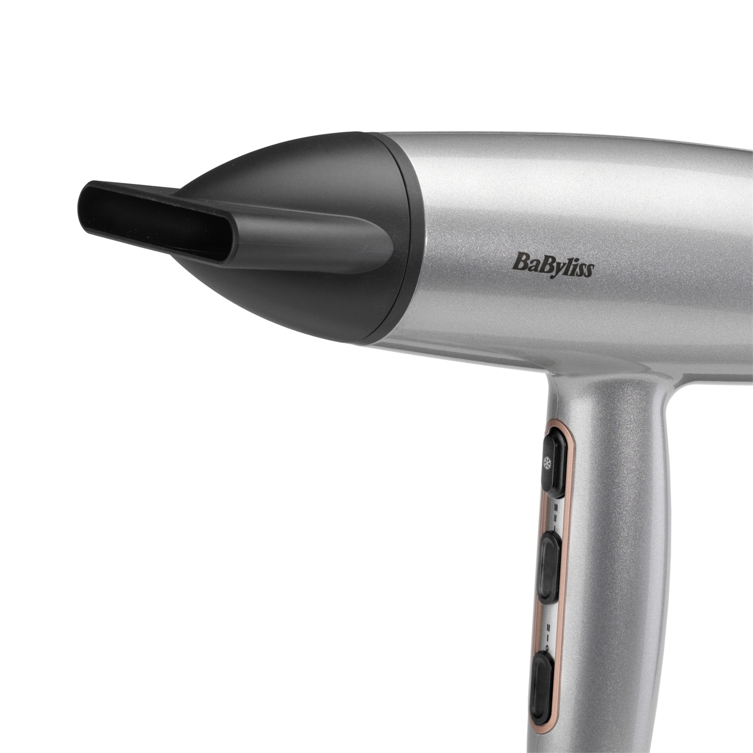 BaByliss Cosmos Asciugacapelli Leggero 2100W con Diffusore, Ionico Anti-Crespo, 3 Impostazioni di Calore e 2 di Velocità, Argento, D580DE