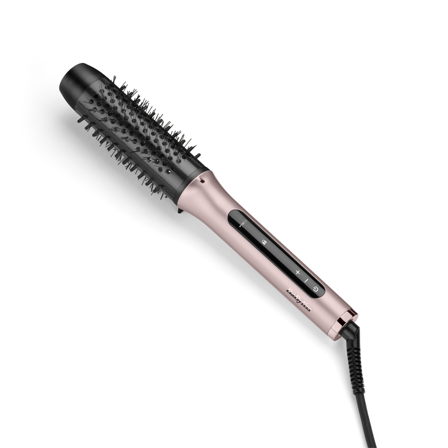 BaByliss Volume Boost HSB200E - Spazzola Termica Calda con Cilindro da 38mm, Ionico Anti-Crespo, 4 Impostazioni di Calore, Multi-Voltaggio, Rosa/Nero