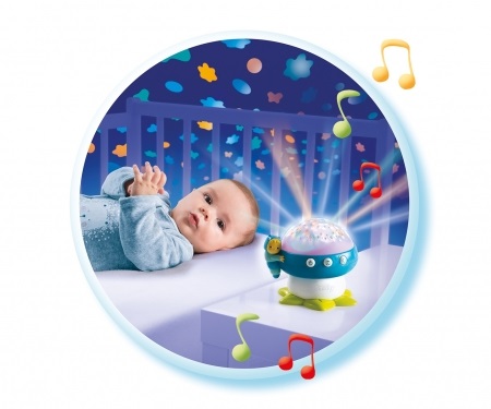 Smoby Fungo della Buonanotte - Peluche Blu con Musica e Luce Notturna per Neonati