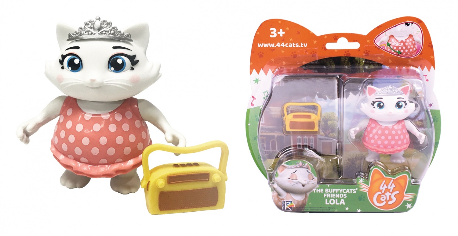 Smoby 44 Cats Figura Lola con Radio - Altezza 7-8 cm, Trasformazione da Garage a Clubhouse